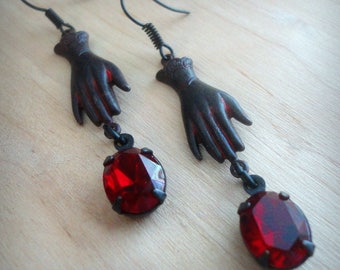 Victorian Hand Earrings Art Nouveau Jewelry Hand Earrings Neo Victorian Hand Jewelry Art Nouveau Earrings Birthday Quirky Earrings
