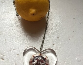 Clear Heart Doves of Peace Pendant