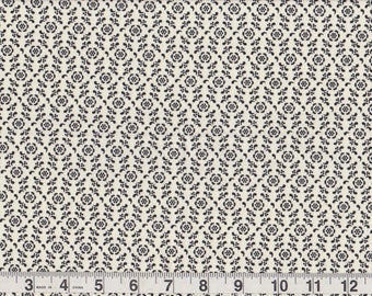 DKNY 100% Cotton Black White Bedsheet FQ | repeat dotty flower lattice top sheet for fabric | Fat Quarter 18" x 22" pre-cut