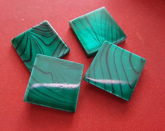 6 Pearl pucks of malachite Green Pearl 20mm Green Pearl beads, pucks of mother-of-Pearl Square, square mother of Pearl shell beads beads