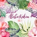Watercolour flowers, Hawaii clipart, Tropical flowers, Hibiscus, Ginger, Summer floral, palm leaves, fern, wedding invite, scrapbooking