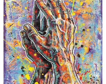 Praying Hands Oral Roberts University ORU Art Print Poster 12 x 12