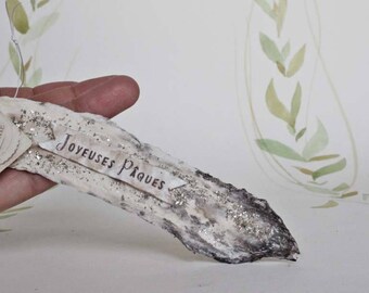 Nostalgische Wattefigur Feder Ornament Boho Hochzeit