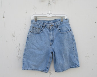 1990s High Waist Denim Shorts, HIgh Waisted Jean Shorts 80s 1980s 1990s Vintage Denim Shorts, Mom Jeans 30 Waist