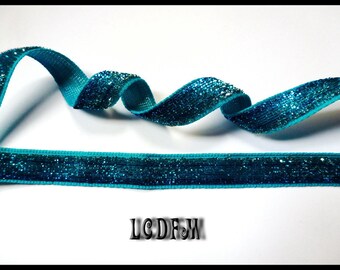 * ¤ 1 meter Ribbon metal effect * TURQUOISE *-width 10mm ¤ * #CR8