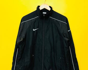 Free Shipping!! Vintage 90's NIKE Black Windbreaker Medium Size