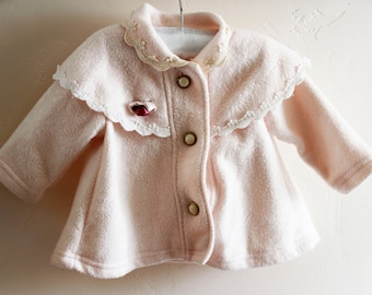 Girl Coat 60's Style - Pink Vintage Baby Retro - Beautiful!
