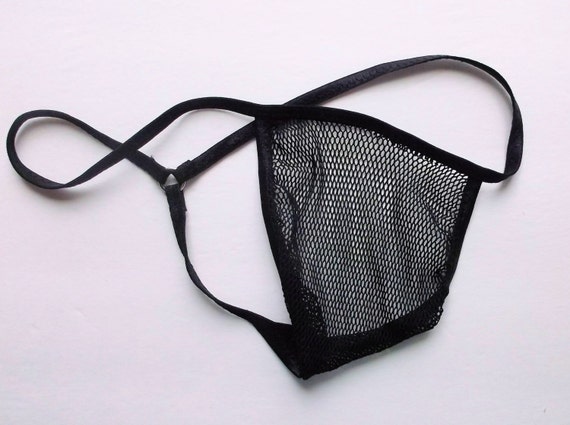 Men's G String Thong Sheer Naked FISH NET Black Sheer Y