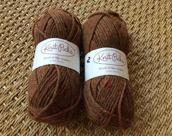 KnitPicks Wool of the Andes, Amber Heather, Worsted Weight, 2 Skeins, 220 yds. Total,