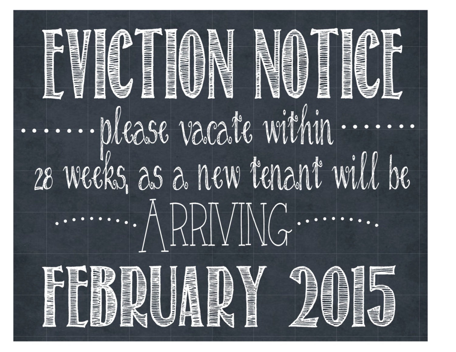 Eviction Notice Pregnancy Announcement Sign Personalized