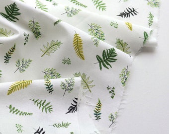 Ferns Cotton Fabric, Leaf Fabric - By the Yard 104449
