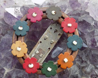 Vintage Floral Dress Fur Clip | Floral Fur Dress Shawl Clip