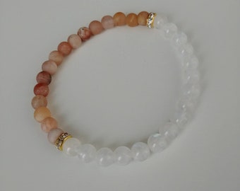 6mm sunstone, Moonstone bracelet