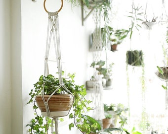 Plant Hanger, Macrame Plant Hanger, Special hanging planter, macrame plant holder, fabric Art, boho art, boho decor, retro, plant holder