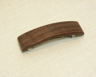 Walnut Barrette / Hair Clip / French Barrette