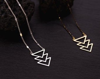 Necklace 3 Silver Triangles