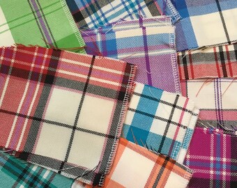Wool Tartan Scraps-Dress Tartan for Craftng, Swatches