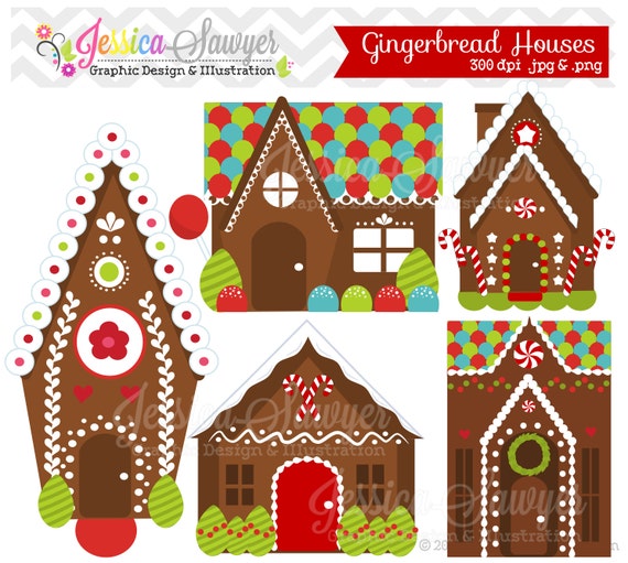 INSTANT DOWNLOAD gingerbread house clipart or gingerbread man