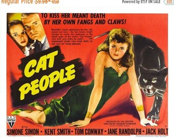 Spring Sales Event: CAT PEOPLE Movie Poster 1942 Horror Mystery Classic