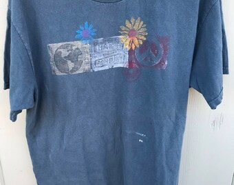 Vintage San Francisco Haight Ashbury Hippie Boho Graphic T Shirt sz L