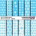 Digital Scrapbook Paper - Christmas / Winter - Bright Blue & White Snowflake Collection (8.5"x11" / 12"x12") Holiday Snow Modern Wedding