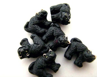 20 Tiny Halloween Cat Beads - CB92