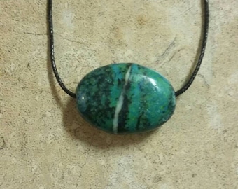Simple Chrysocolla Genuine Gemstone Necklace
