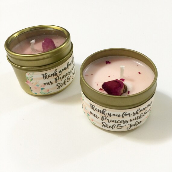 50 Rose Candle Party Favors Customizable names Bridal