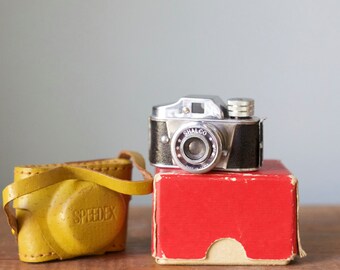 Rare Vintage 1950s Japan Subminiature Shalco Spy Camera with Leather Case & Box