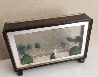 Vintage Asian Diorama Shadowbox FREE SHIPPING