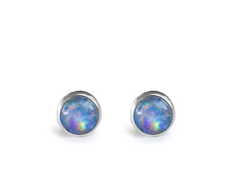 Small 4mm Stud Earrings Sterling Silver (Stone Options)