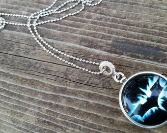 Batman Glass Cabochon Steampunk Clock Pendant on Ball Chain, Gifts for him, Gifts for her, Superhero Jewelry, boy's necklace, clock charm