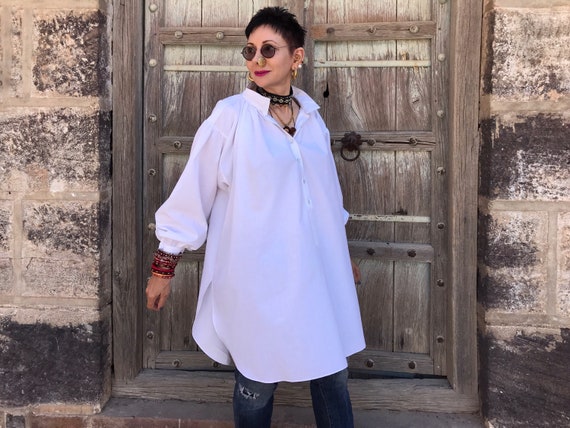 ladies big white shirt