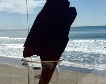 Magnificent Surf Tumbled Driftwood Redwood Tray 20x6x2, 1 lb 6oz, Driftwood Succulent Centerpiece, Terrarium Driftwood, Beach Decor