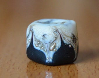 Unique Handmade Lampwork Glass European Charm Bead with Pure Silver - SRA - Fits all charm bracelets - Silver Core Options