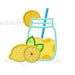 Lemonade applique machine embroidery design summer lemon digital pattern instant download