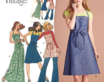 OUT of PRINT Simplicity Pattern 8073 Misses' Apron Dress in Three Lengths
