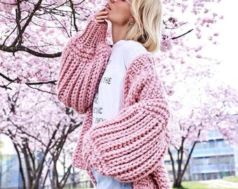 Knited cardigan knitted pullover chunky knitted cardigan bomber cardigan bubbless cardigan oversized chunky fluffy cardigan FREE SHIPPING