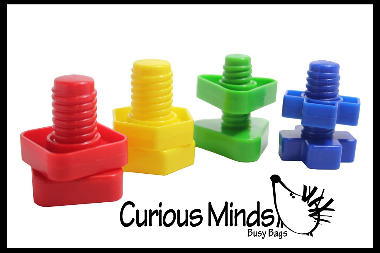 Large Plastic Nuts and Bolts Toy Fine Motor Montessori