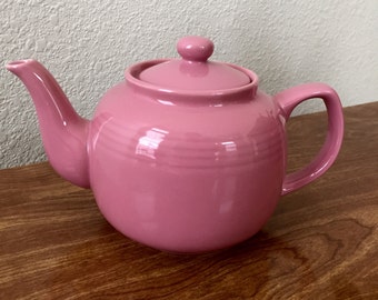 Desert Pink Ceramic Teapot - Six Cup Porcelain. Teapot - Fiesta Pink Teapot - Wedding Gift - Housewarming Gift