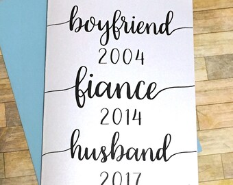 Custom Pregnancy Announcement Card for Husband - Personalized Card for New Daddy - Personalized Dates to Remember Baby Reveal