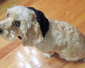 Crochet Dog Snood, Dog Accessory, Handmade Dog Scarf, Navy Dog Scarf, Dog Neck Warmer, Dog Ear Warmer, Pet Gift