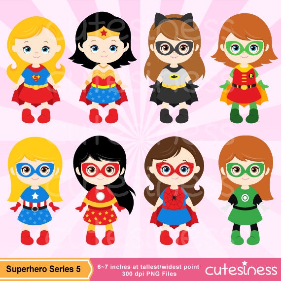 Superhero Girl Digital Clipart Superhero Girl Digital Clipart