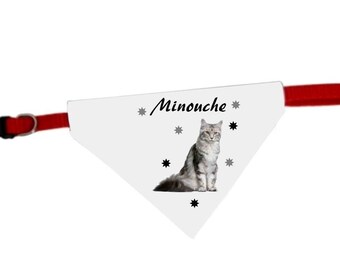 Necklace personalized with name Maine coon cat bandana