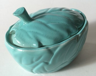 Vintage Carlton Ware Blue Leaf Jam Pot