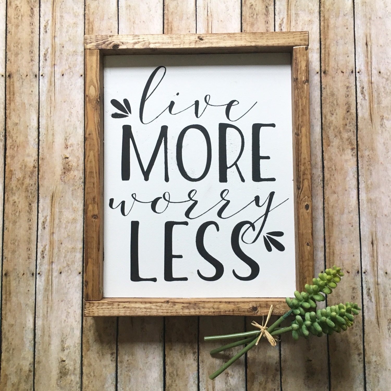 Live More Worry Less Positive Decor Inspiring Quote