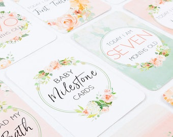 Floral Baby Milestone Cards