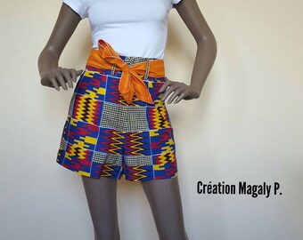 High waisted shorts in wax.