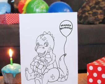 Birthday Dinosaur Downloadable ColorCard