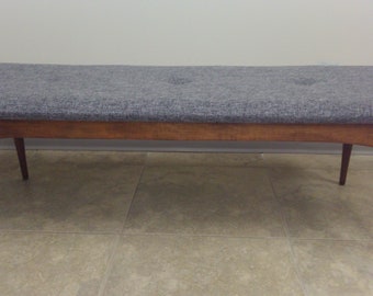 Mid century reupholstered bench